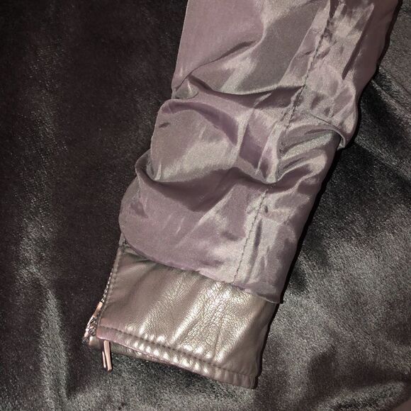 SK M Autumn Faux Leather Lined Moto Jacket with Studs - Picture 16 of 16